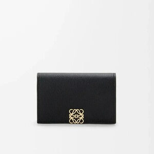 Loewe Anagram Grained Leather Card Holder Wallet Black